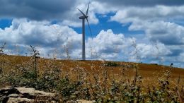 A wind turbine in Siurgus Donigala. Photo credit: Onlynaturalenergy.com